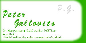 peter gallovits business card